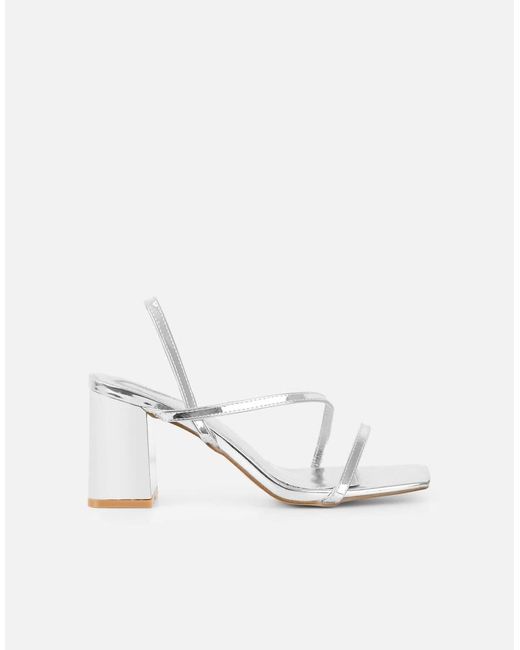 SIMMI Natural Manzi Strappy Block Heeled Sandals