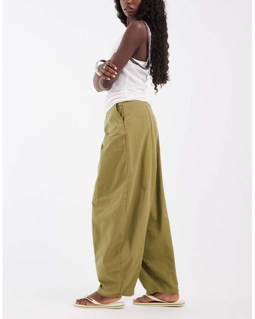 ASOS Green Casual Barrel Leg Pants
