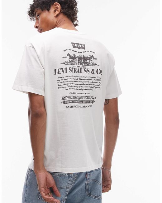 Levi's White Satisfaction Guarantee Back Print Vintage Oversized Fit T-shirt for men