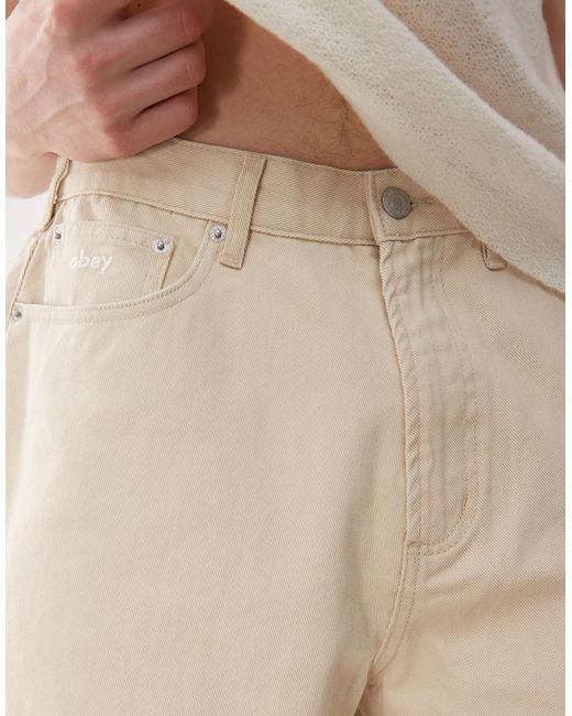 Bigwig - short baggy en jean - pélican délavé Obey pour homme en coloris Natural