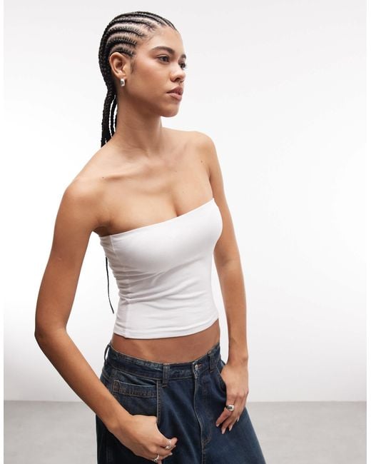Collusion White Double Layer Bandeau Top