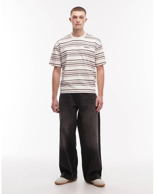Dickies White East Liberty Striped T-shirt for men