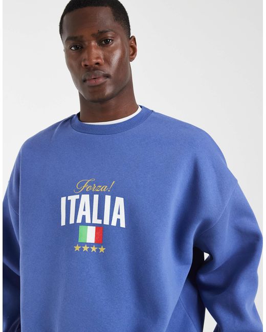 Sweat ras ASOS pour homme en coloris Blue
