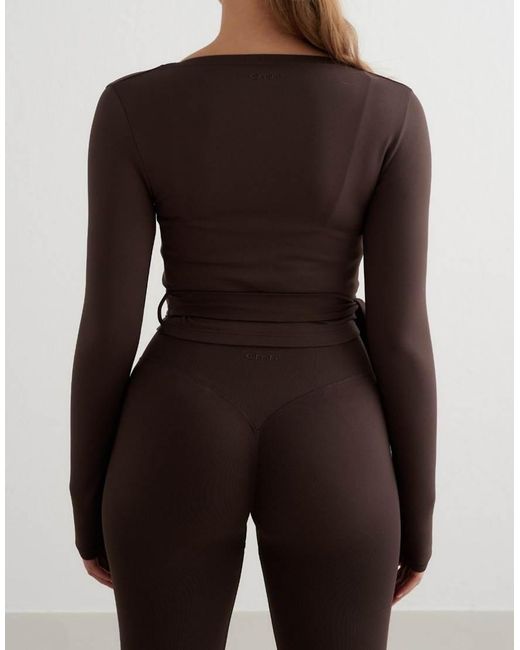 Aim'n Brown Chocolate Shape Seamless Wrap Long Sleeve