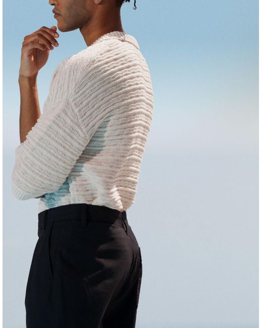 ASOS Blue Long Length Linen Blend Shorts for men
