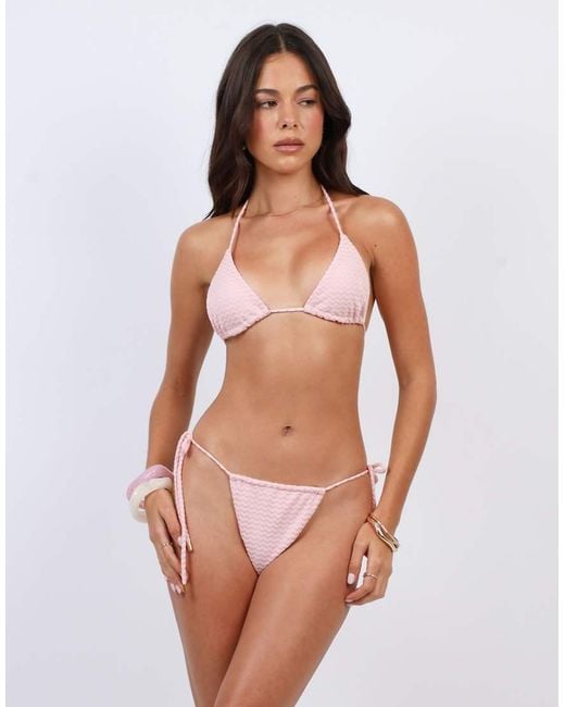SIMMI Pink Chevron Triangle Bikini Top