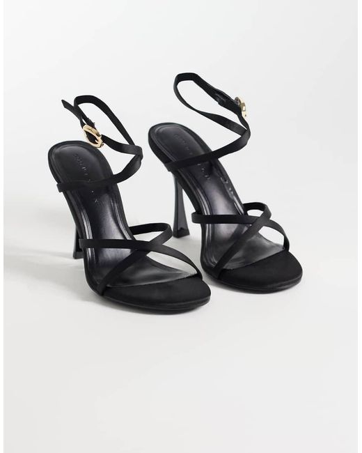 ASOS Metallic Nikki Cross Over Detail Barley There High Heel Sandals