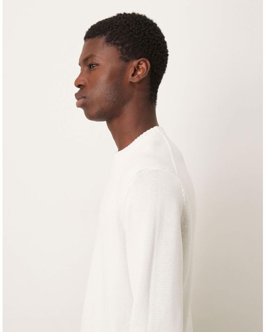 Mango Natural Round Neck Knitted Jumper for men