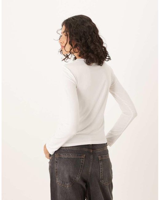 Jdy White O-neck Long Sleeve Top