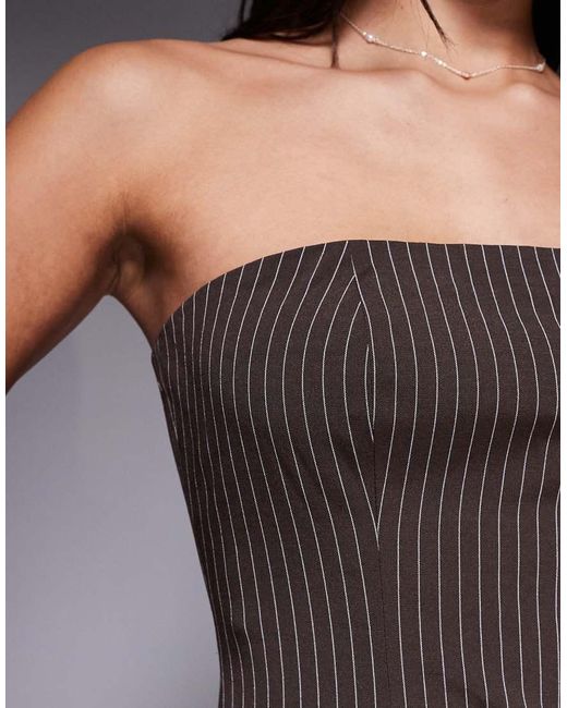 Kaiia Gray Exclusive Tailored Bandeau Longline Top