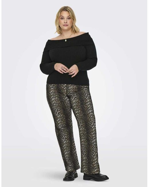 ONLY Black Off Shoulder Knitted Jumper