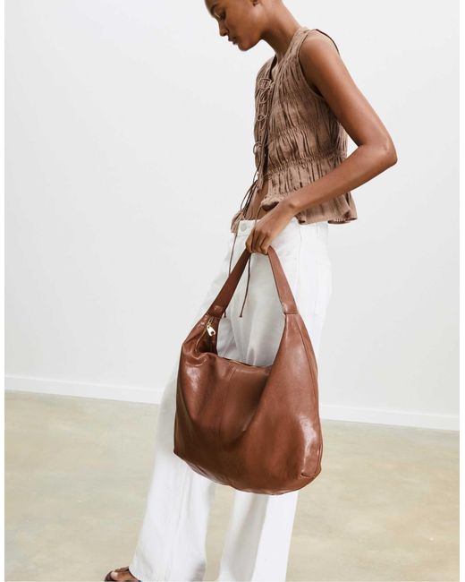 Stradivarius Brown – halbmondförmige schultertasche