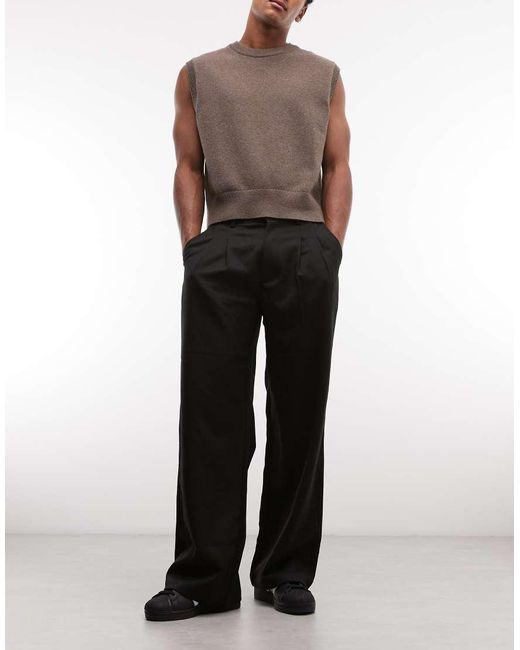 Prohibited Black Double-pleated Pants for men