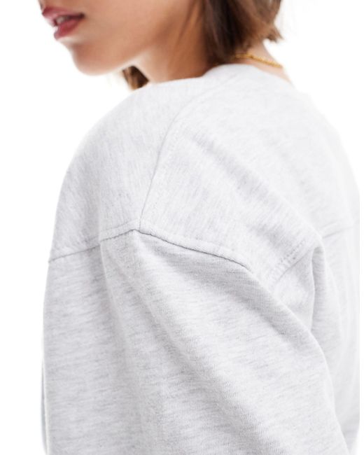 Camiseta gris hielo jaspeado con cintura estilo corsé ASOS de color White