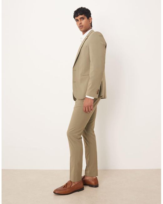 ASOS Natural Skinny Suit Trousers for men