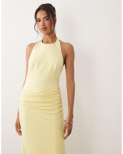 Forever New Natural Halter Neck Drape Waist Maxi Dress