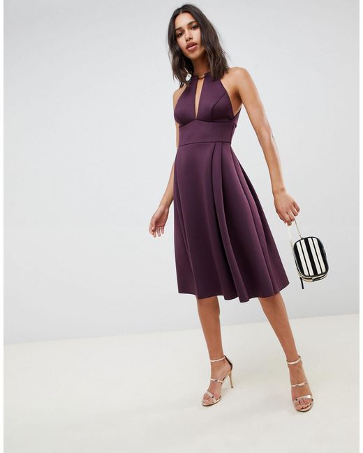 asos purple midi dress
