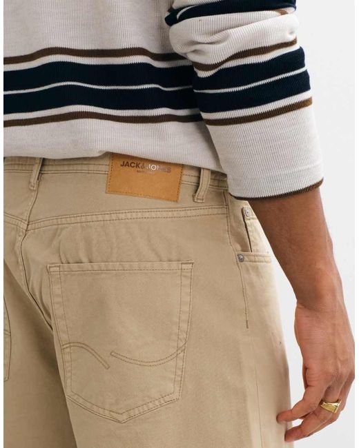 Jack & Jones Natural Alex baggy Fit Twill Trousers for men