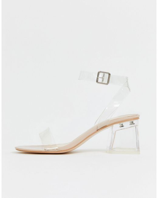 public desire afternoon mid clear heeled sandals