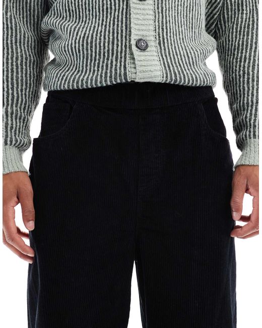 Pantalon à enfiler coupe fuselée oversize en velours côtelé ASOS pour homme en coloris Gray