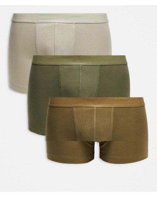 ASOS Green 3 Pack Trunks for men