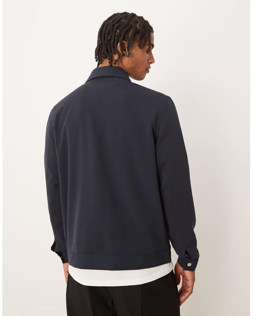 Brave Soul Blue Patch Pocket Harrington Jacket for men