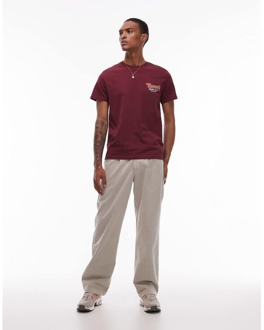 Tommy Hilfiger Red Bubble Chest Logo Slim T-shirt for men