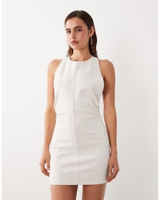Mango Multicolor Starring Hailey Bieber Cut Out Back Cinched Waist Mini Dress