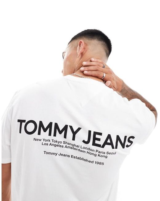 Tommy Hilfiger White Classic Linear Back Print T-shirt for men