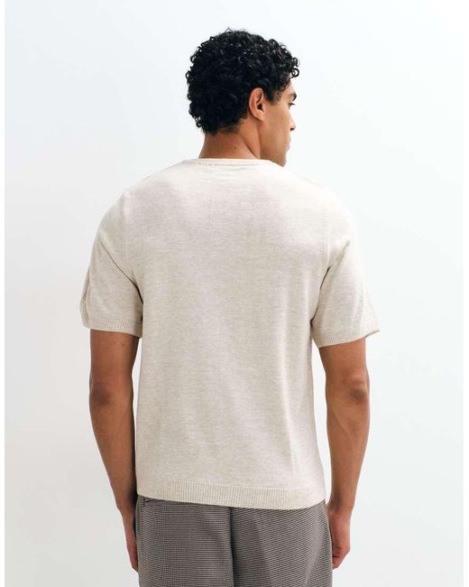 ASOS White Relaxed Knitted Henley for men