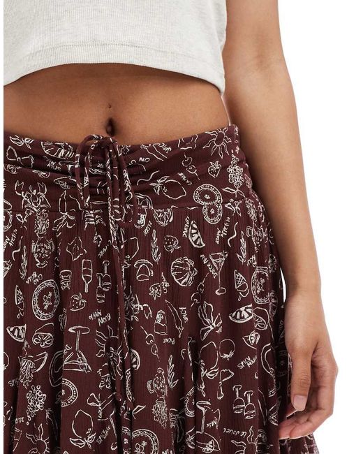 Miss Selfridge Red Cheesecloth Flippy Shorts