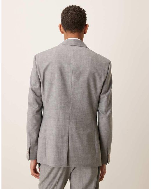 ASOS Gray Wool Mix Slim Suit Jacket for men