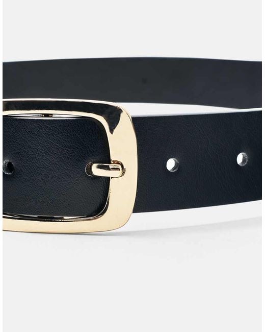Pull&Bear Yellow Rectangular Buckle Belt