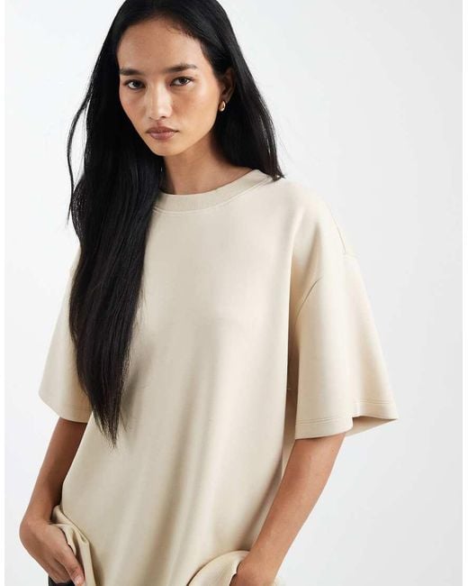 ASOS Natural Soft Touch Cupro Oversized T-Shirt
