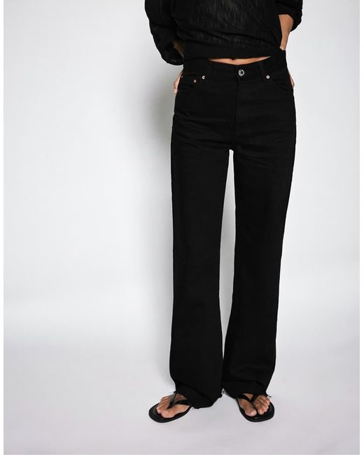 Pull&Bear Blue Straight Wide-leg Jeans