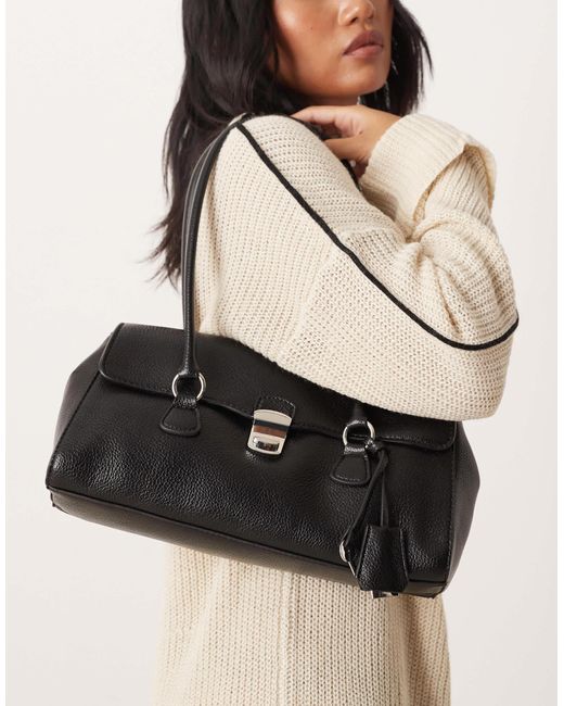 Mango Black Key Charm Shoulder Bag