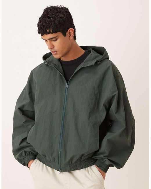 ASOS Gray Oversized Track Jacket for men