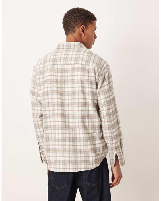 Abercrombie & Fitch Natural Long Sleeve Plaid Shirt for men