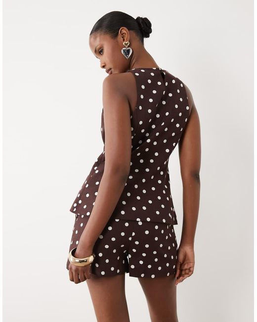 Forever New Brown Linen Mix Short Co-Ord