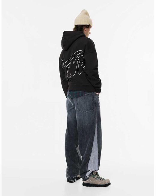 Pull&Bear Black Stwd Hoodie for men