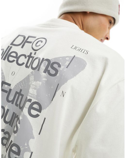 Camiseta extragrande con estampado ASOS de hombre de color White
