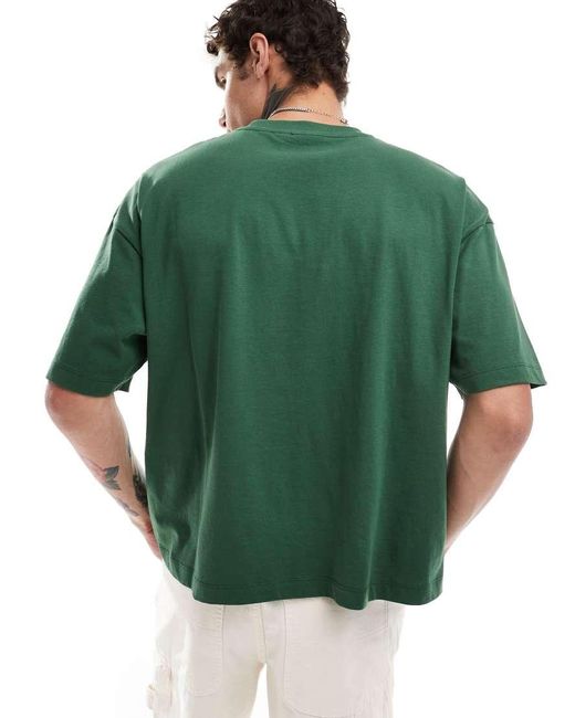 ASOS Green Boxy Oversized T-shirt With Front Print for men