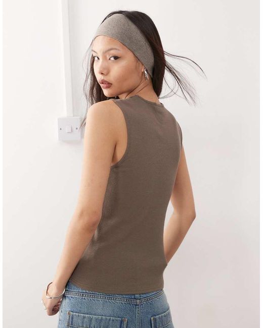 Weekday Blue Ribbed Tank Top