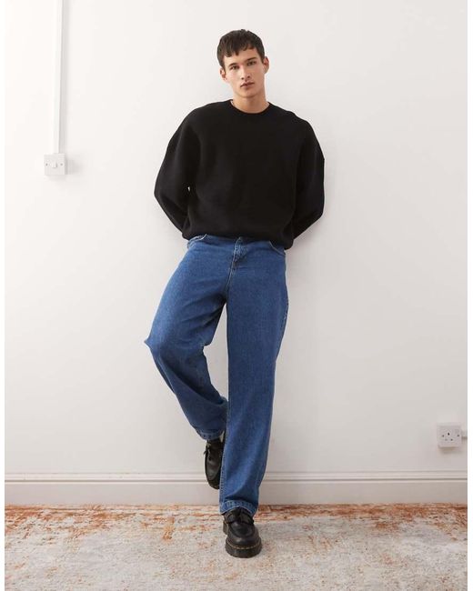 Weekday Black Oversized Jumper for men