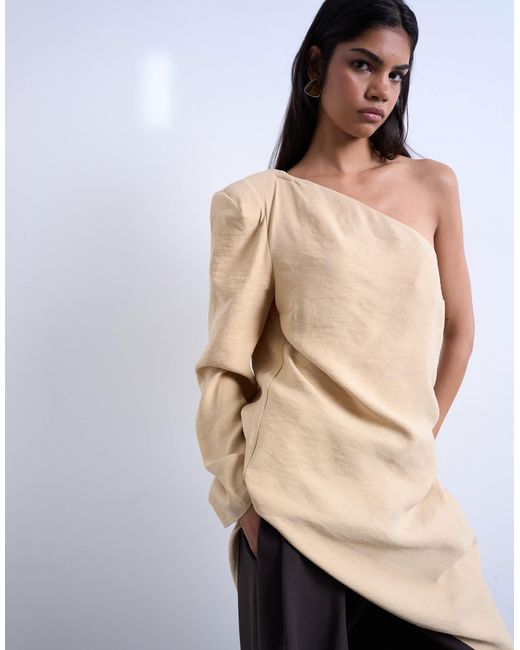 TOPSHOP White – asymmetrisches cupro-oberteil