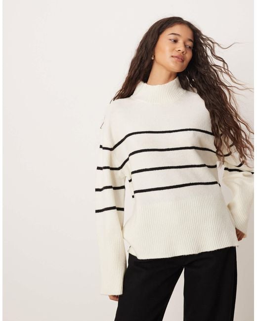 Brave Soul Natural High Neck Loose Fit Jumper