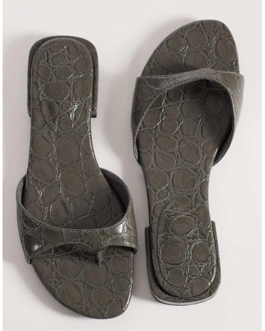 ASOS Gray Florida Toe Thong Sandal