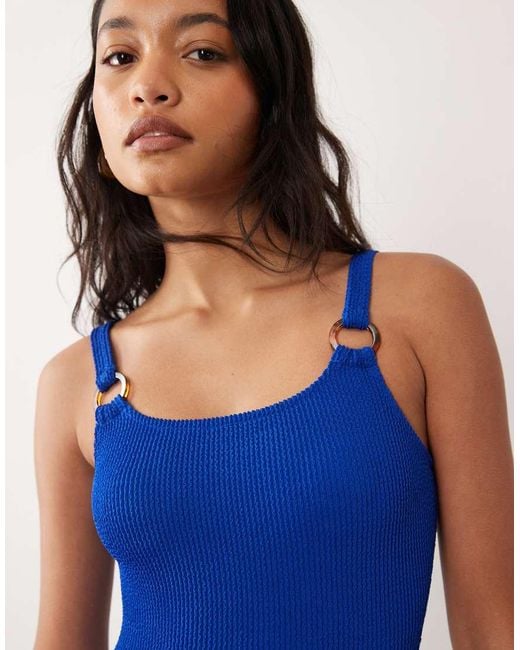 Accessorize Blue Crinkle Swimsuit
