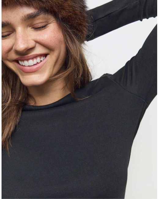 Stradivarius Blue Long Sleeve Basic T-shirt