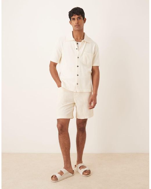 ARKET Gray Boucle Textured Knitted Short Sleeve Shirt for men